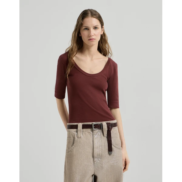 Ribbed jersey T-shirt