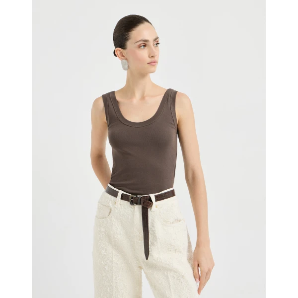 Ribbed jersey top