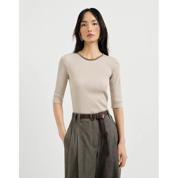 Ribbed jersey top