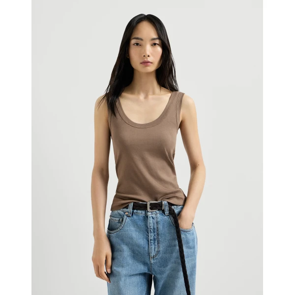 Ribbed jersey top