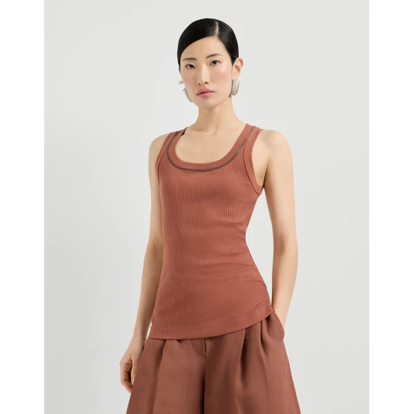 Ribbed jersey top