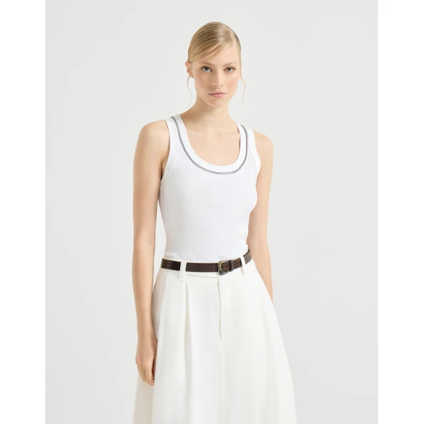 Ribbed jersey top