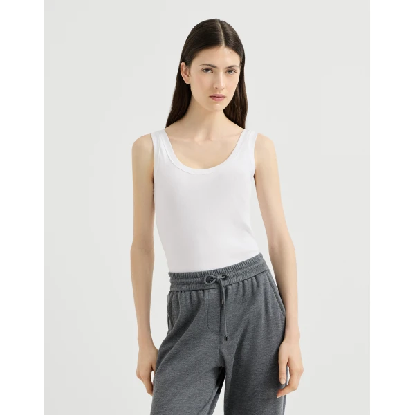 Ribbed jersey top with monili
