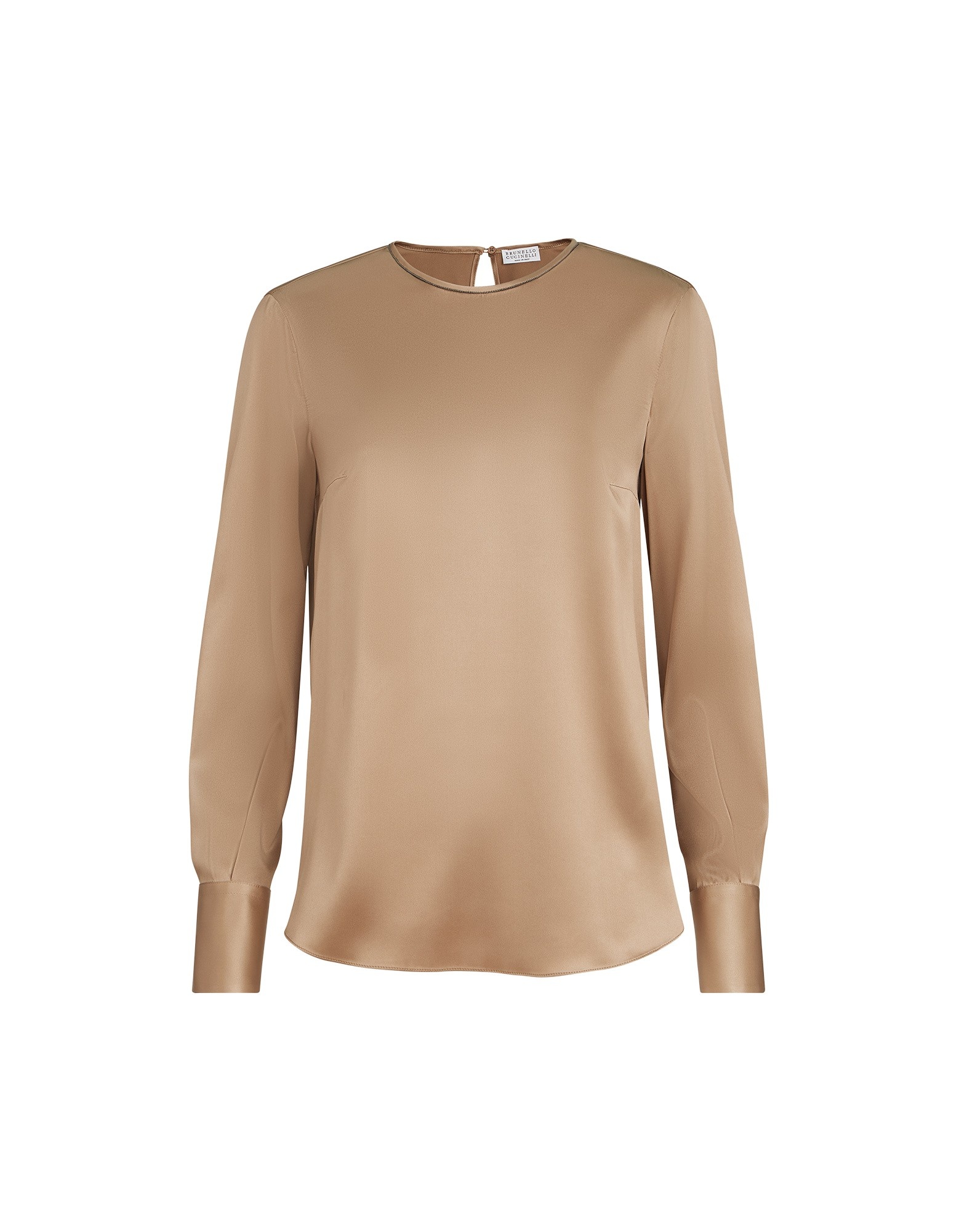 Brunello Cucinelli Satin T-shirt in Chocolate Top