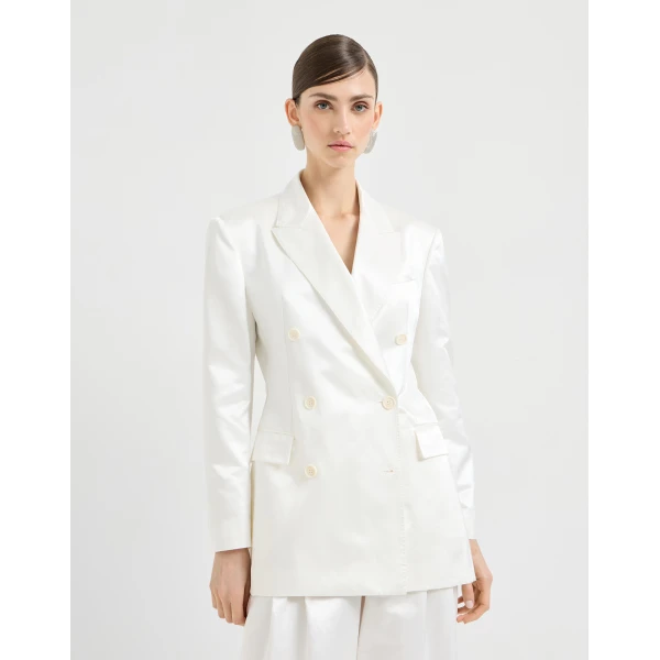 Satin blazer with monili