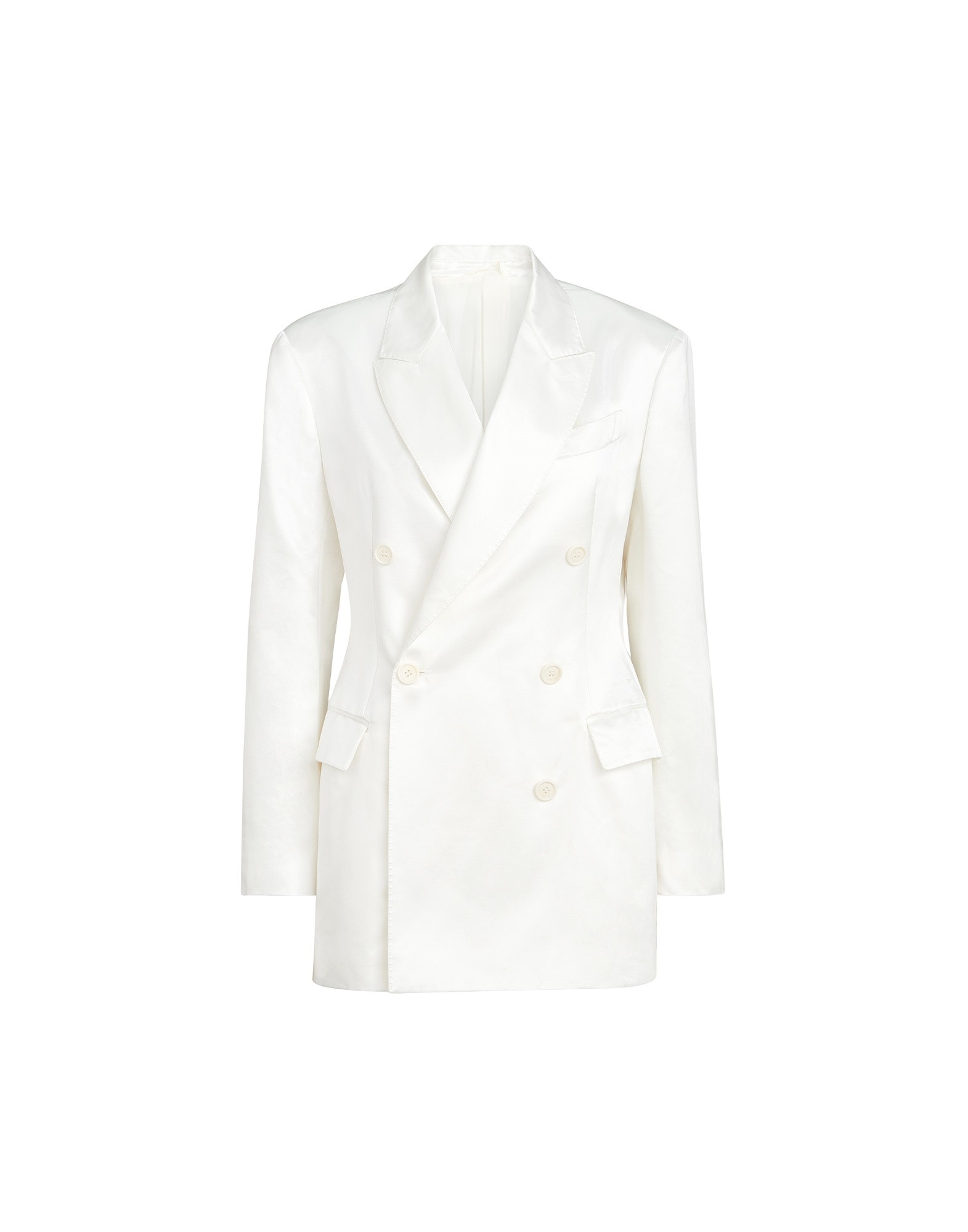 Brunello Cucinelli Satin blazer with monili in White