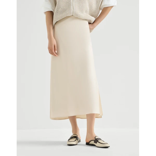 Satin cady fluid pencil skirt