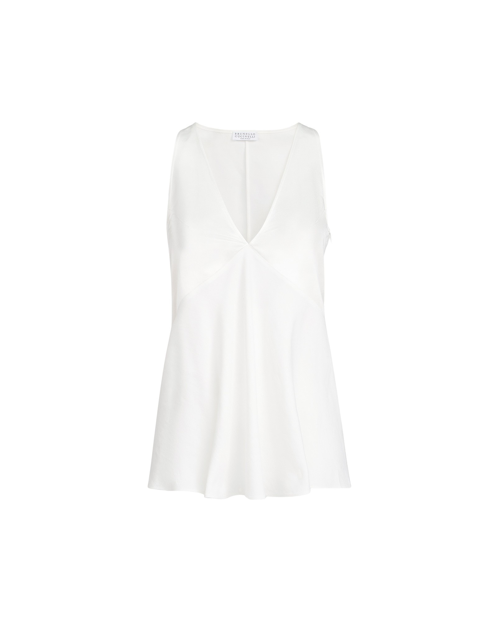 Brunello Cucinelli Satin top in White