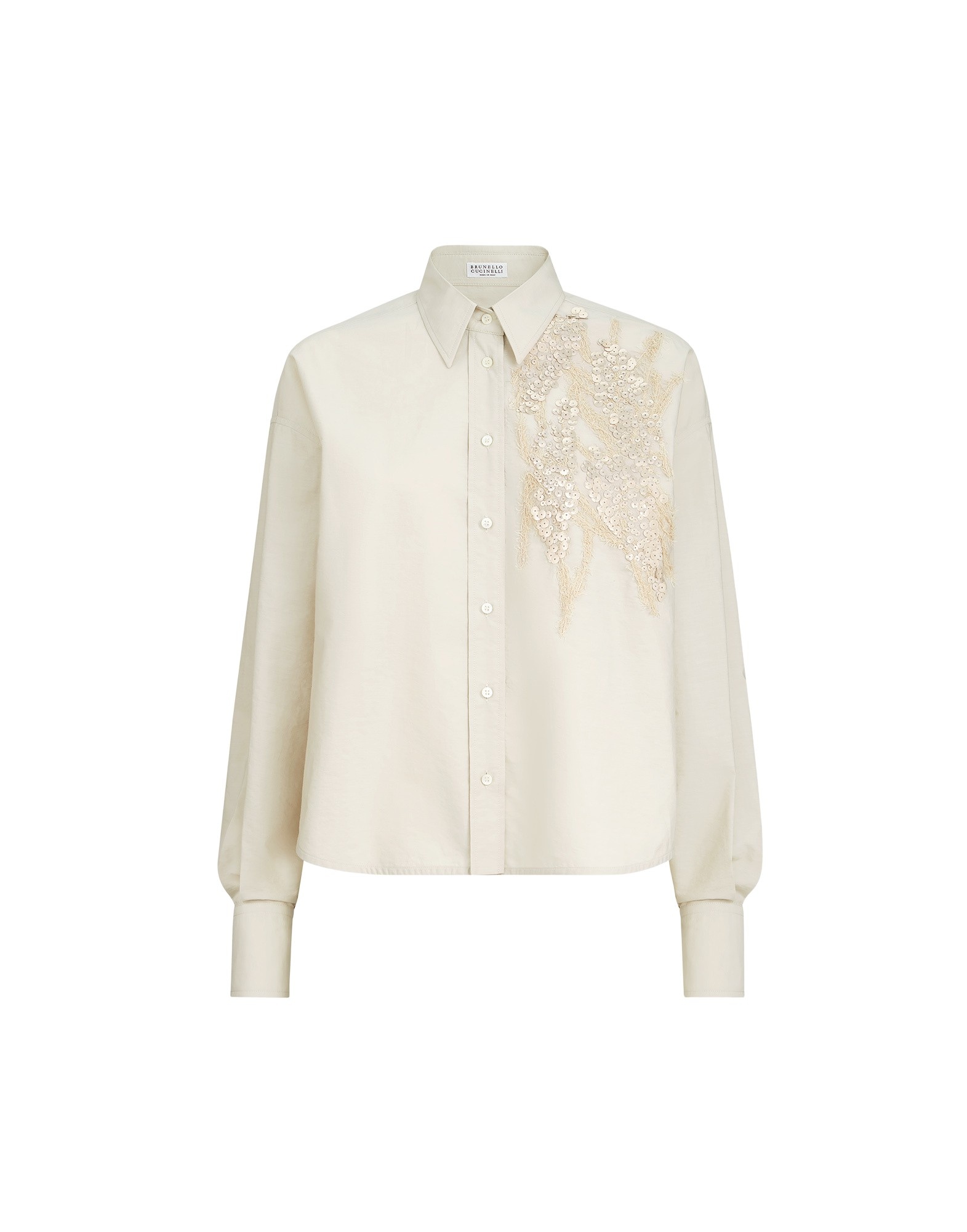 Brunello Cucinelli Shirt with dazzling seabed embroidery in Panama