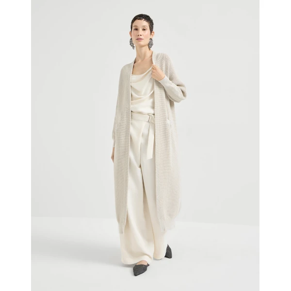 Sparkling net long cardigan