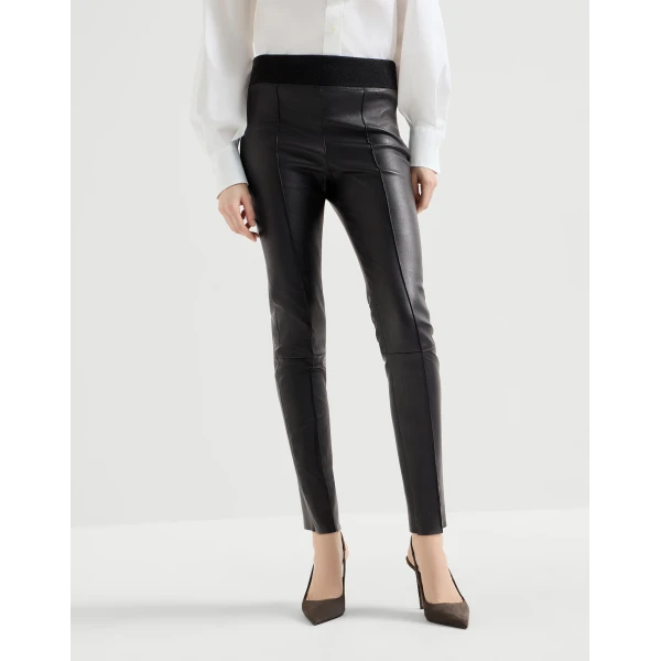 Stretch nappa leggings