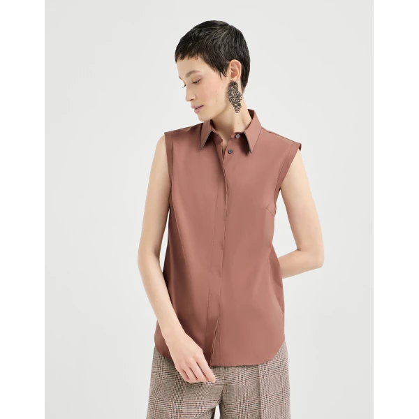 Stretch poplin shirt
