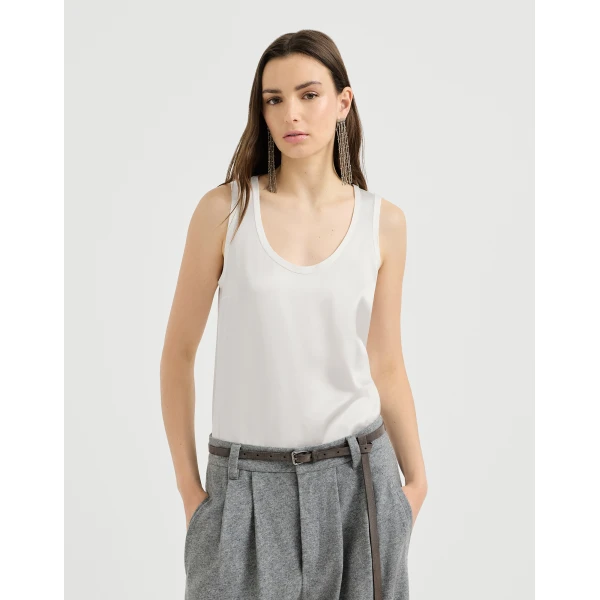 Stretch silk satin camisole