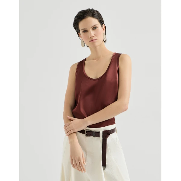 Stretch silk satin camisole