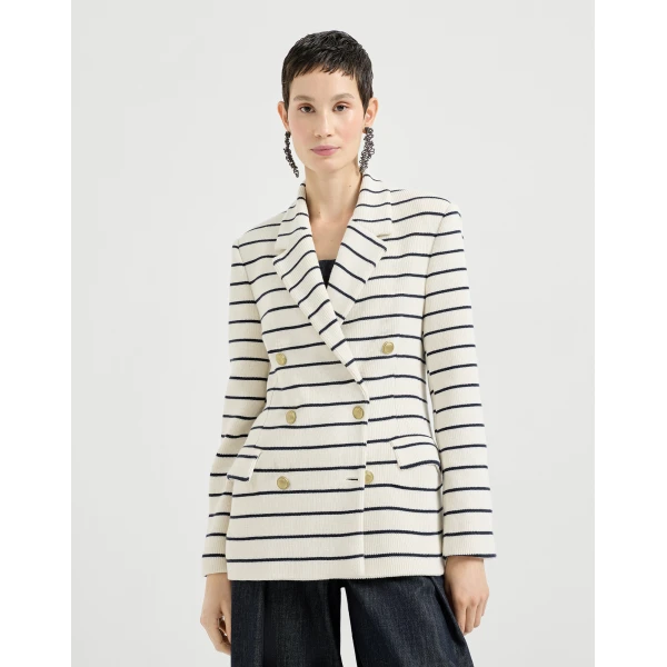 Striped knit blazer