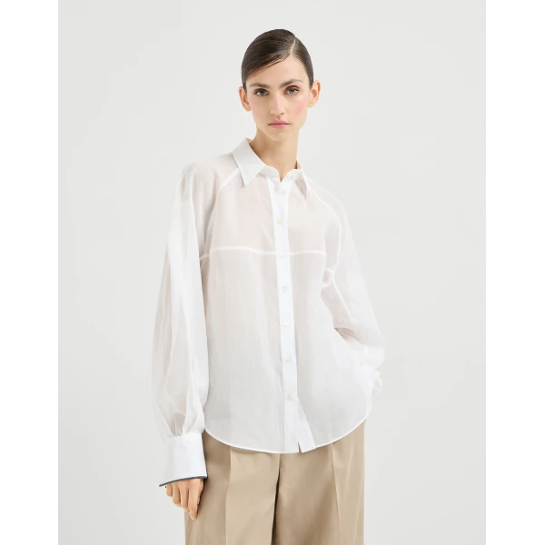 Striped organza shirt
