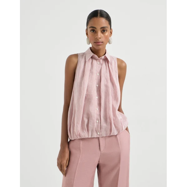 Striped organza shirt