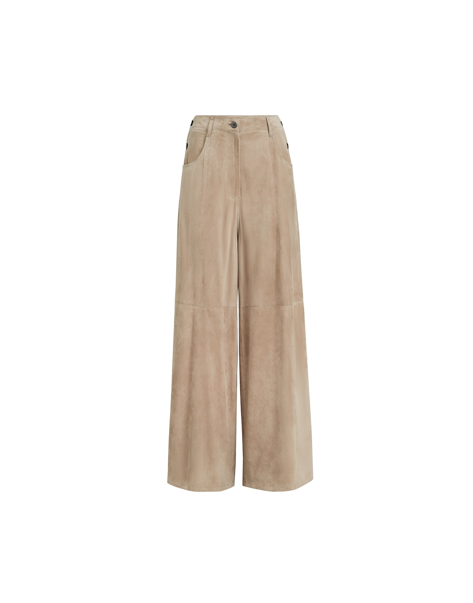 Brunello Cucinelli Suede maxi trousers in Beige