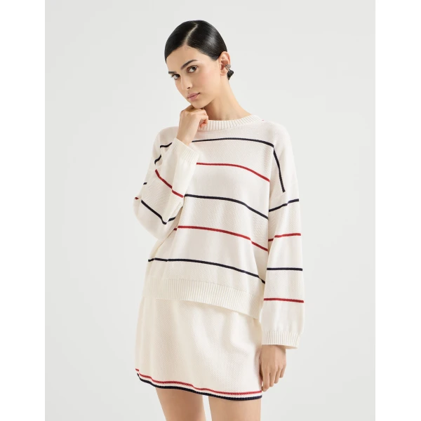 Textured stripe sweater