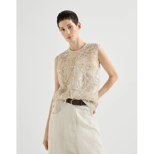 Top with dazzling seabed embroidery