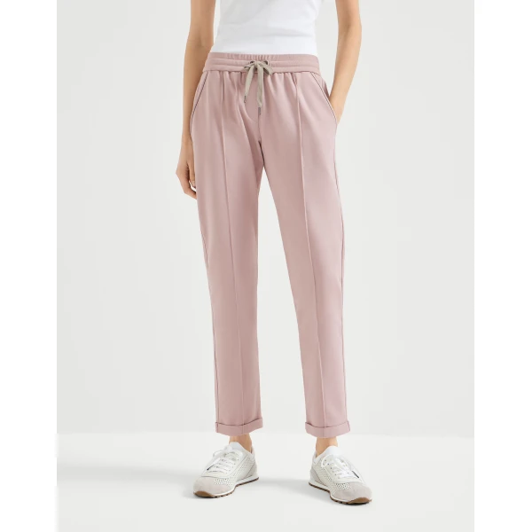 Track trousers with monili