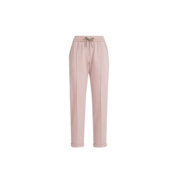 Brunello Cucinelli Track trousers with monili in Pink