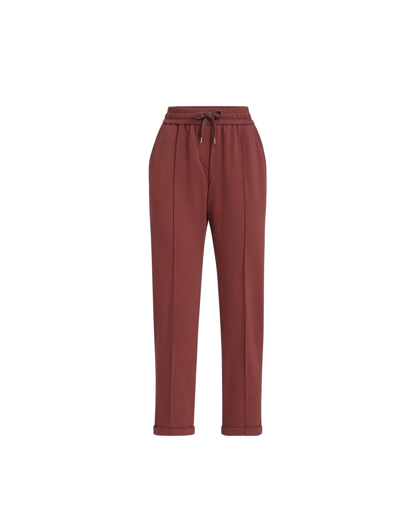 Brunello Cucinelli Track trousers with monili in Red