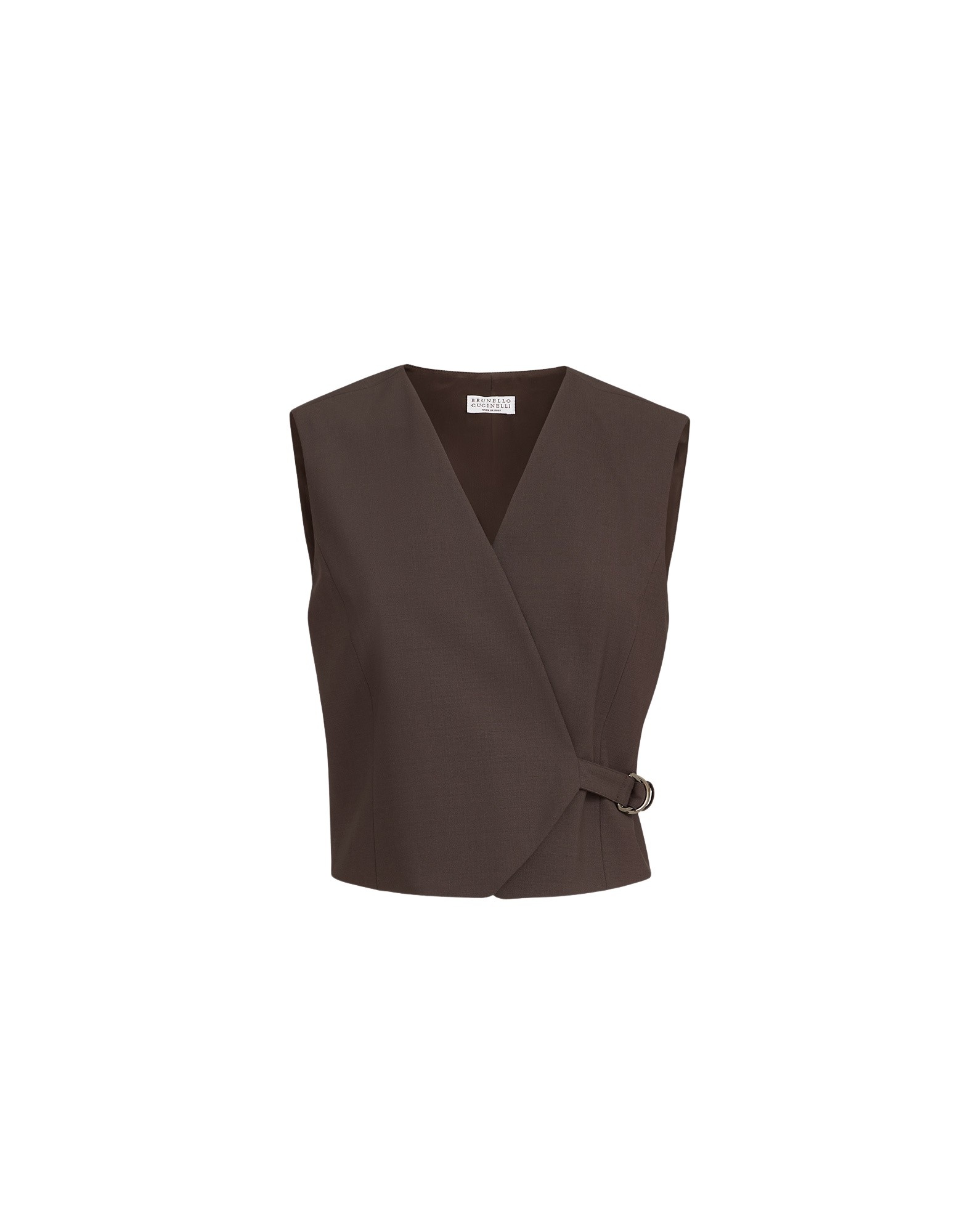 Brunello Cucinelli Tropical Luxury wool vest in Cocoa