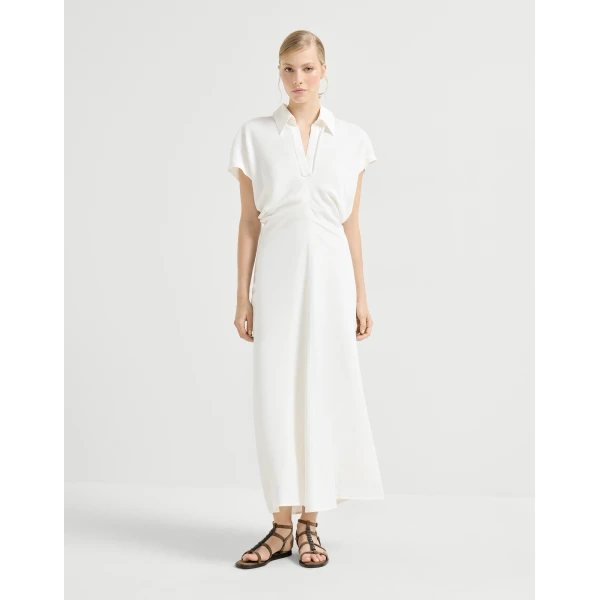 Twill dress with monili