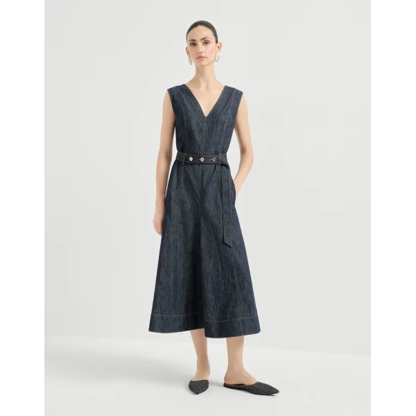 Twill flared dress