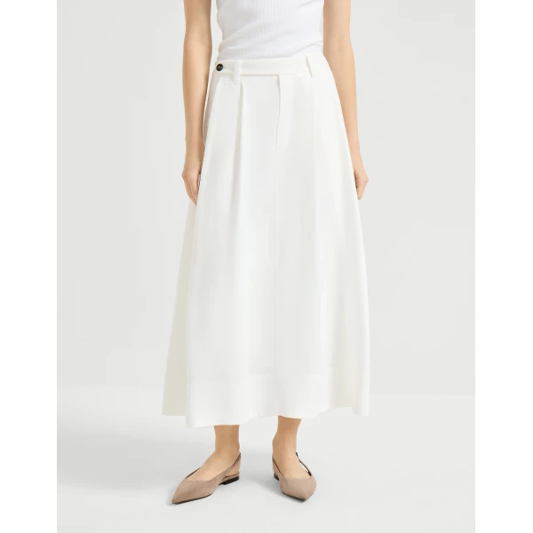 Twill sartorial skirt with monili