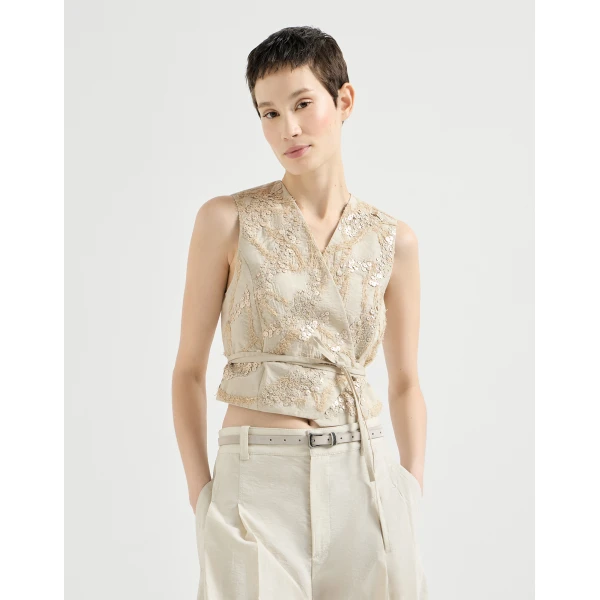 Vest with dazzling seabed embroidery