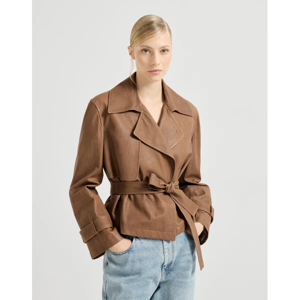 Vintage nappa Crop trenchcoat