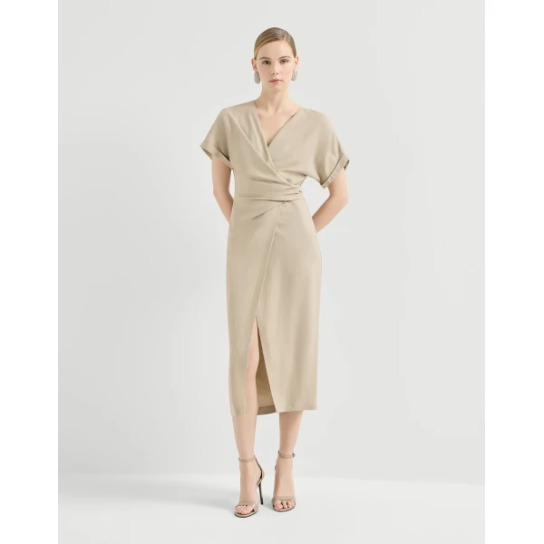 Wrap-effect dress