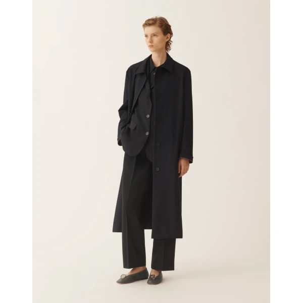Fabiana Filippi Crepe de Chine Shirt in Night Blue, view 2