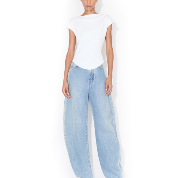 Alaïa Cap Cotton T Shirt - ALAÏA Tops - Laser Cut Luxury - Shop at Coveti