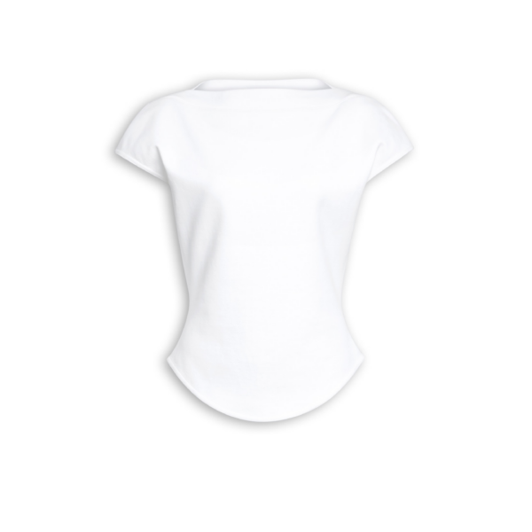 Alaïa Cap Cotton T Shirt - ALAÏA Tops - Laser Cut Luxury - Shop at Coveti