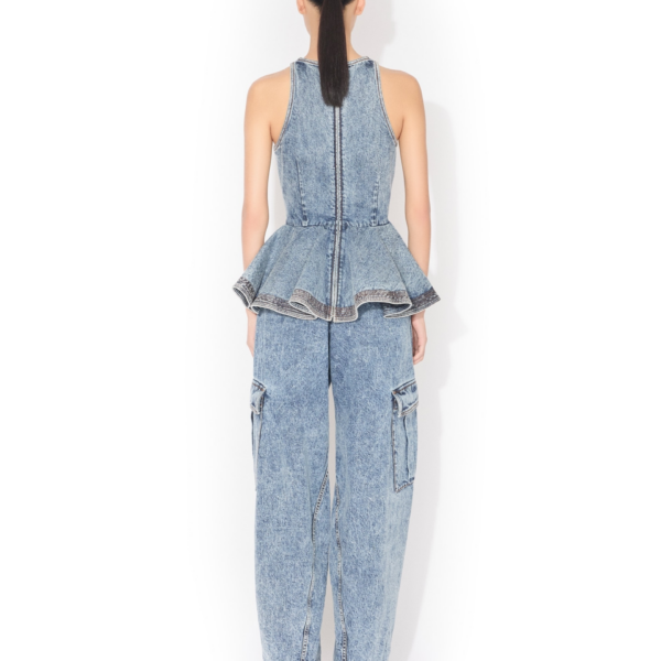 Alaïa Cargo Denim Pants - ALAÏA Pants - Laser Cut Luxury - Shop at Coveti