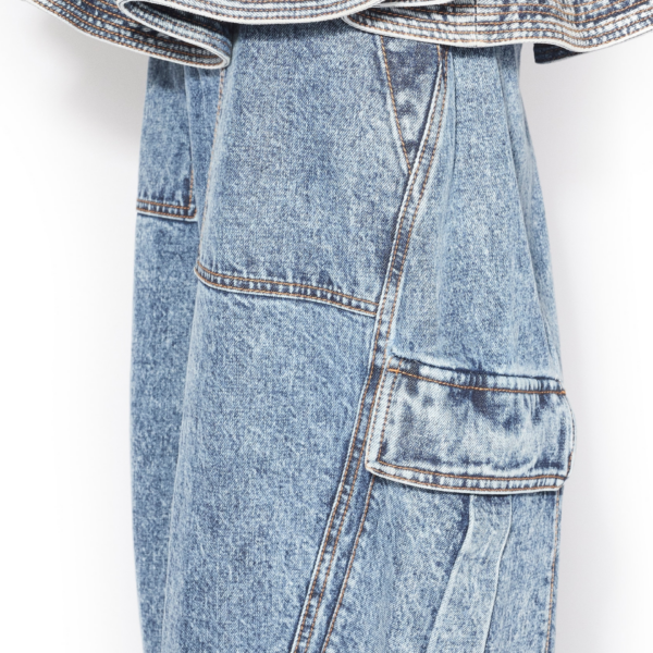 Alaïa Cargo Denim Pants - ALAÏA Pants - Laser Cut Luxury - Shop at Coveti