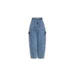 Alaïa Cargo Denim Pants - ALAÏA Pants - Laser Cut Luxury - Shop at Coveti