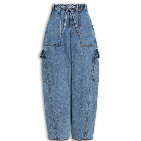 Alaïa Cargo Denim Pants - ALAÏA Pants - Laser Cut Luxury - Shop at Coveti