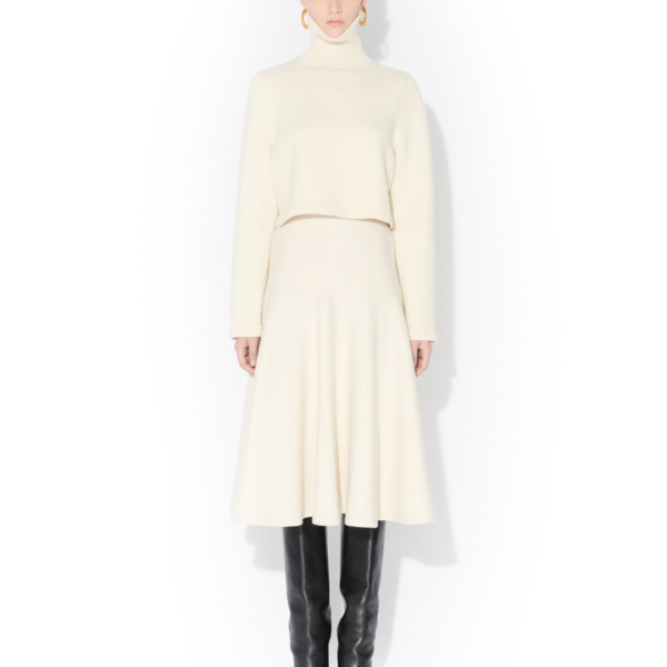 Alaïa Cashmere Knit Cropped Jumper - ALAÏA Knitwear - Laser Cut Luxury - Shop at Coveti