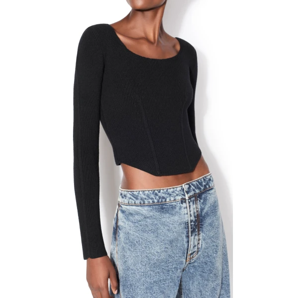 Alaia Corset Wool Top, view 4