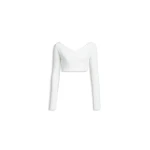 Alaïa Cotton Crepe Wrapped Top - ALAÏA Tops - Laser Cut Luxury - Shop at Coveti