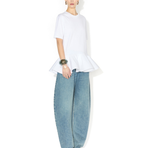 Alaïa Cotton Jersey Crinoline T Shirt - ALAÏA Tops - Laser Cut Luxury - Shop at Coveti