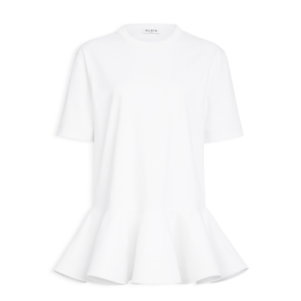 Alaïa Cotton Jersey Crinoline T Shirt - ALAÏA Tops - Laser Cut Luxury - Shop at Coveti