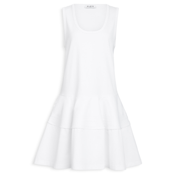 Alaïa Cotton Jersey Tank Dress - ALAÏA Dresses - Laser Cut Luxury - Shop at Coveti