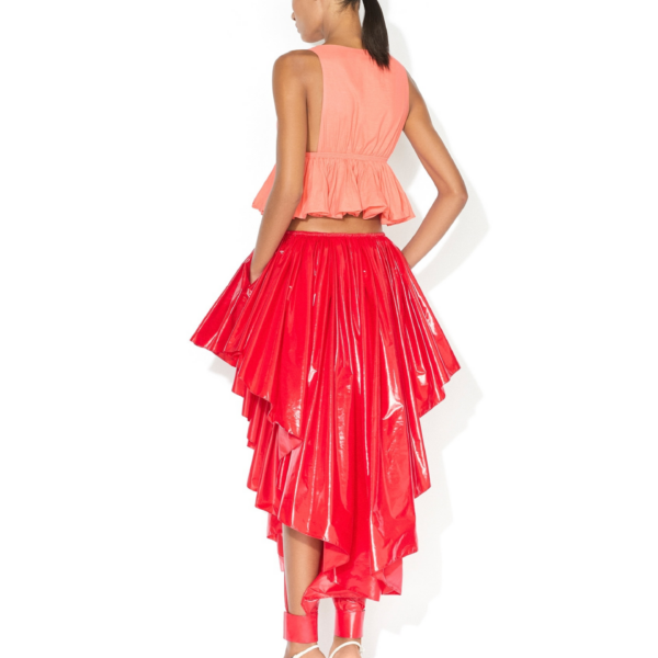 Alaïa Cotton Linen Blend Peplum Top - ALAÏA Tops - Laser Cut Luxury - Shop at Coveti