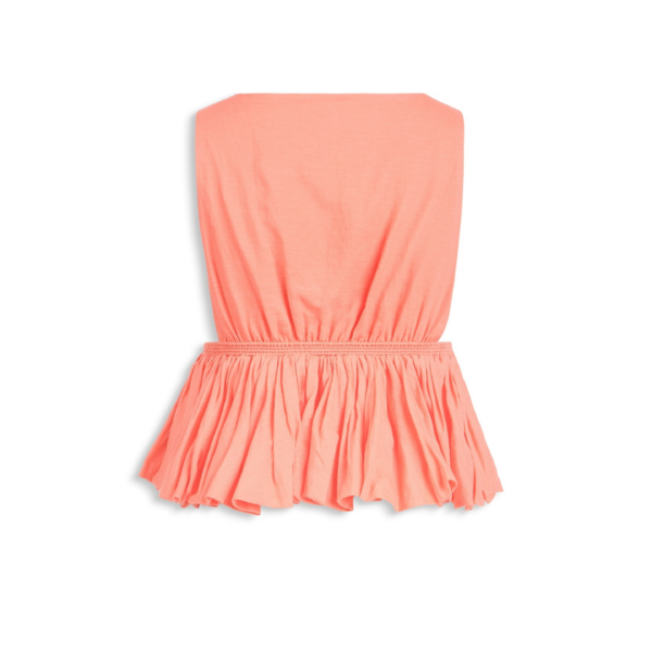 Alaïa Cotton Linen Blend Peplum Top - ALAÏA Tops - Laser Cut Luxury - Shop at Coveti