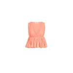 Alaïa Cotton Linen Blend Peplum Top - ALAÏA Tops - Laser Cut Luxury - Shop at Coveti